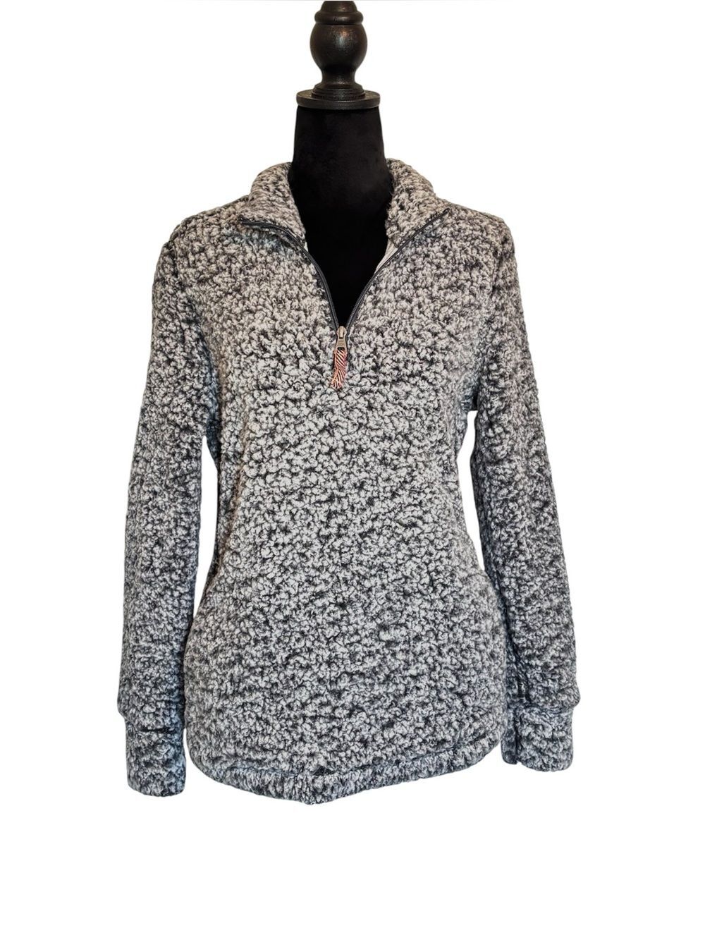 Weatherproof Vintage Gray Heather Grey Sherpa 1/4 Zip Pullover Women’s SMALL